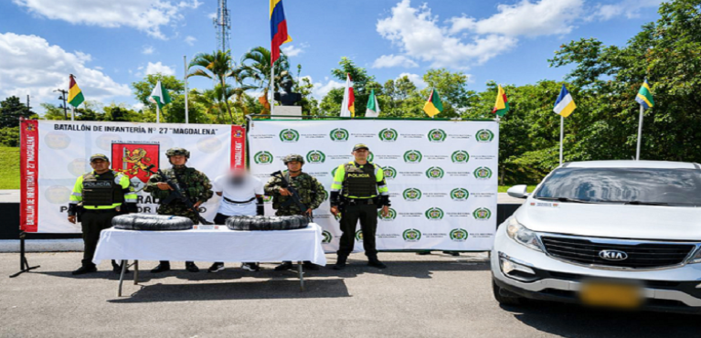 Contundente operativo en el Huila: Incautan 92 kilos de cocaína ocultos en neumáticos
