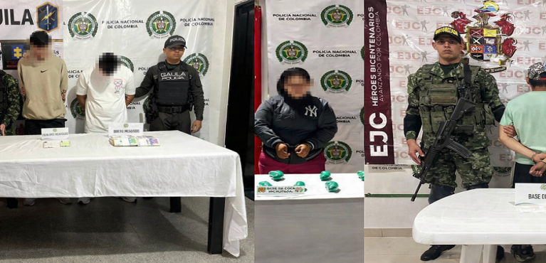 Golpe a la extorsión y al narcotráfico en el Huila: seis capturados y afectación a economías ilícitas